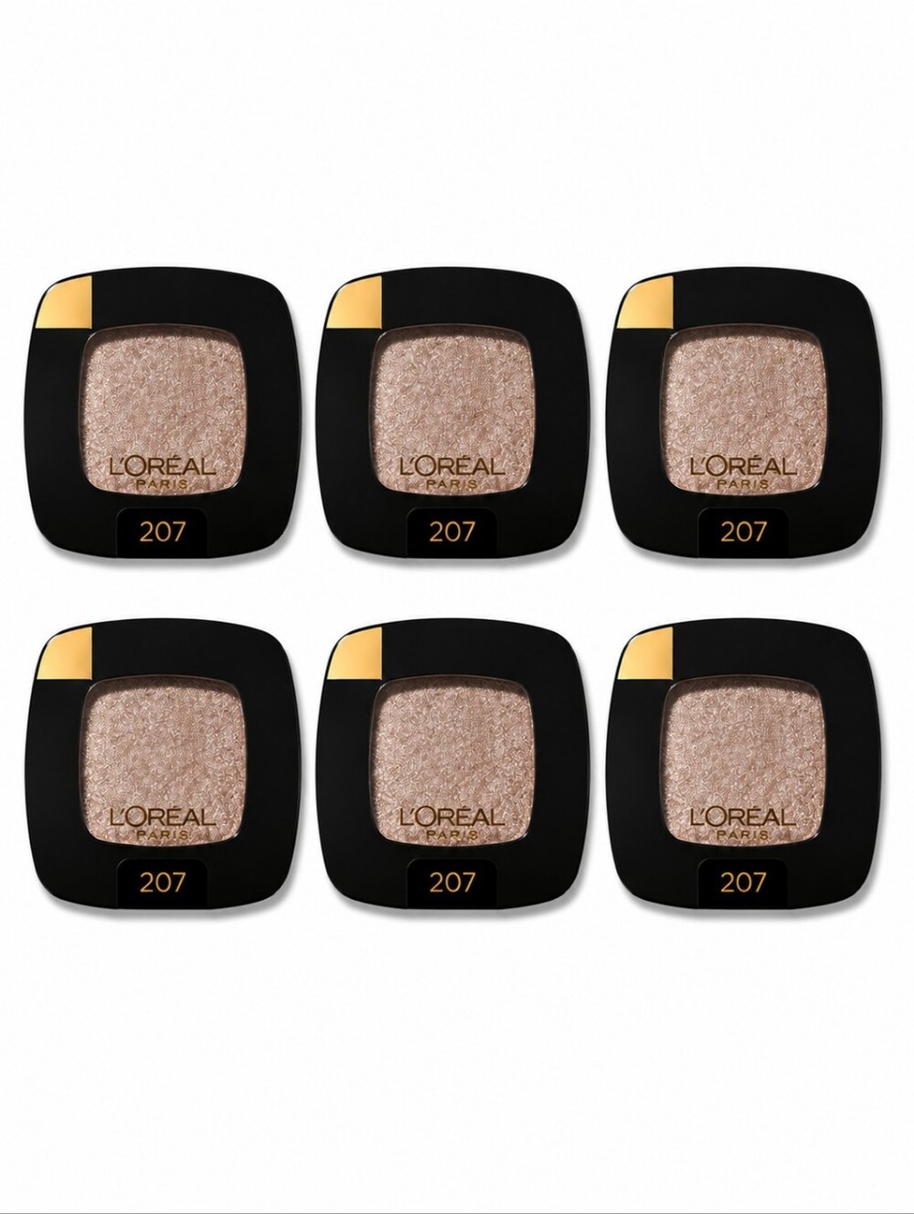 6 x L'Oreal Paris Colour Riche Monos Eye Shadow, 207 Pain Au Chocolat